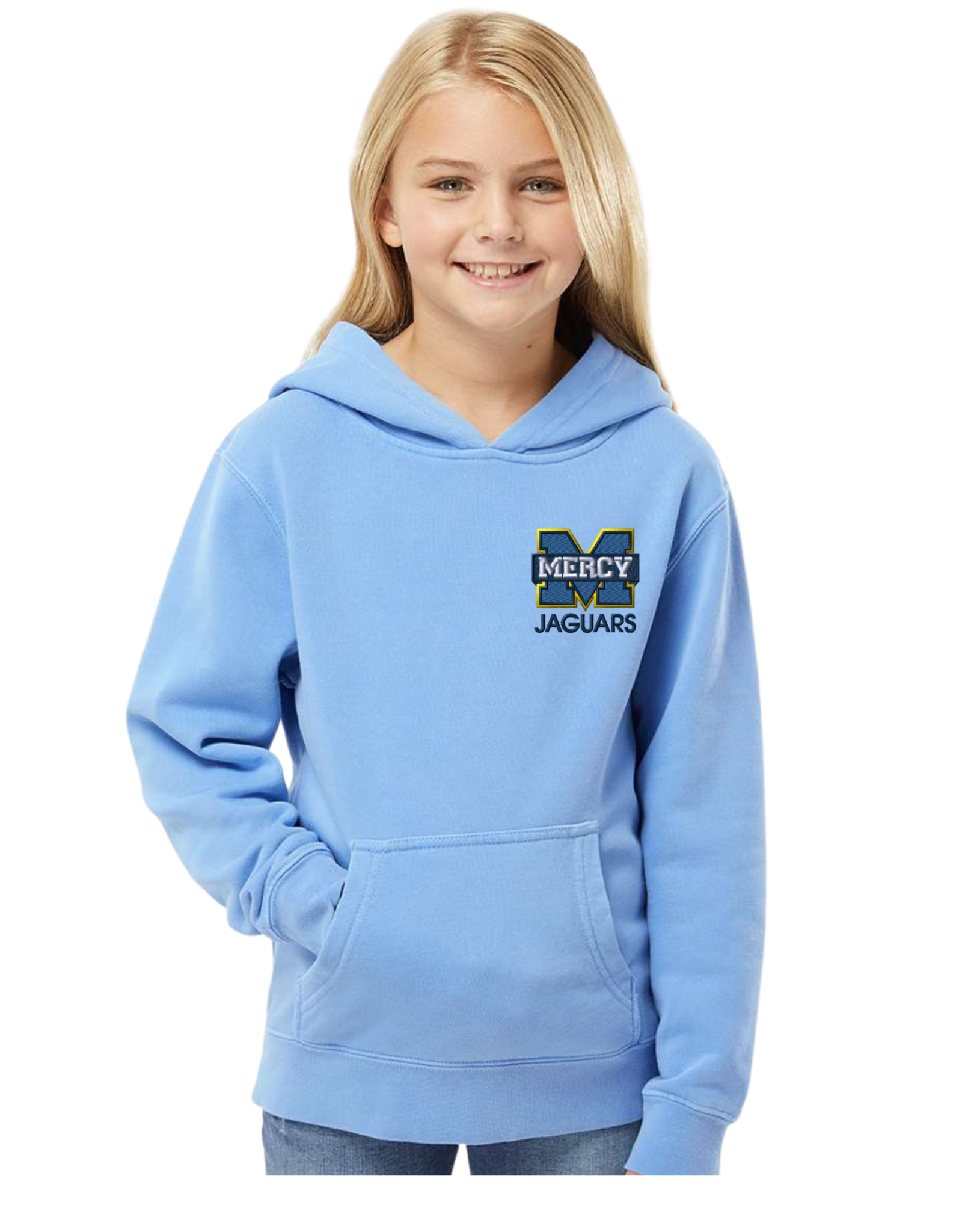 Independent YOUTH pigment dyed hoodie embroidered Power M "Jaguars"