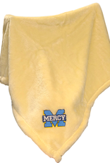 Yellow Fleece Baby Blanket Embroidered Power M