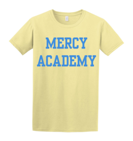 Gildan Yellow "MERCY ACADEMY" in Blue Writing