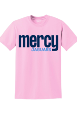 Gildan Pink "Mercy Jaguars " in Blue writing Tee