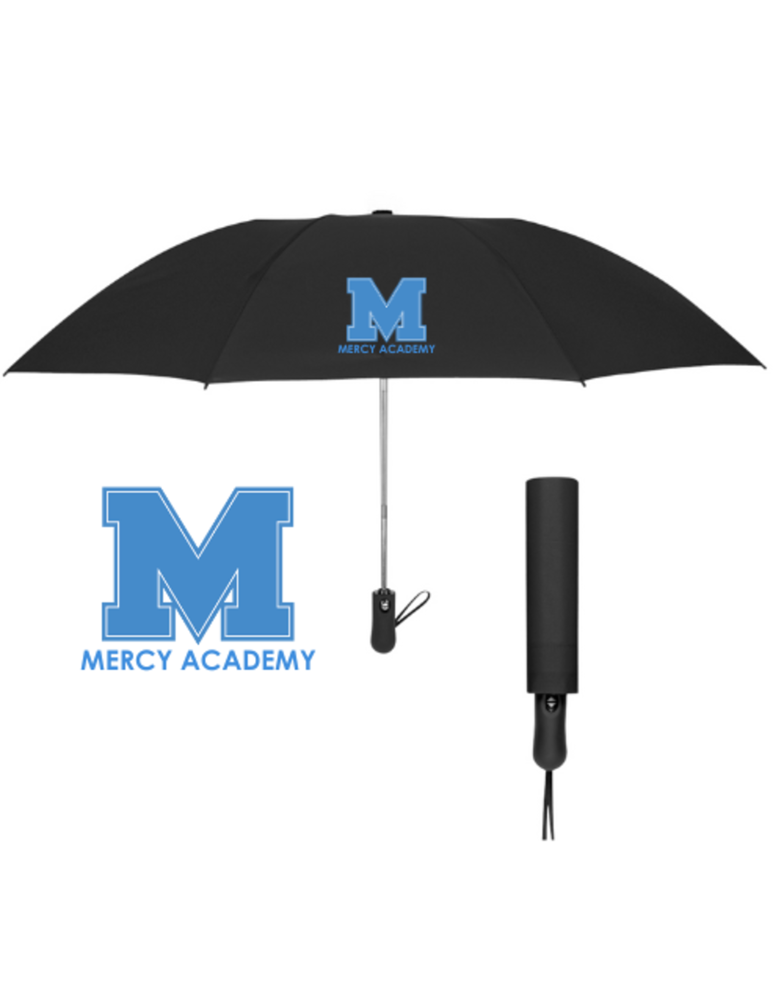 none Black Umbrella with Blue Power M