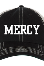'47 Black Trucker Hat with White MERCY embroidery