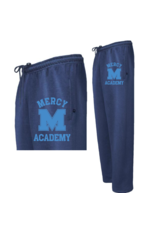 Pennant ~Navy WIDE LEG Sweats "MERCY M ACADEMY" in blue