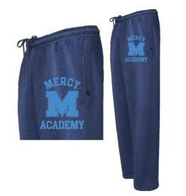 Pennant ~Navy WIDE LEG Sweats "MERCY M ACADEMY" in blue