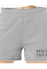 BELLA + CANVAS Gray Raw Edge Sweat Shorts "MERCY JAGUARS"