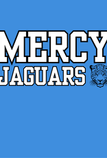 Gildan Blue Tee "Mercy Jaguars" in white, jaguar head