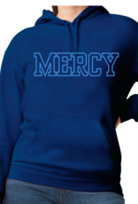 Gildan NAVY Hoodie "MERCY" Light Blue Embroidery