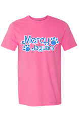 Gildan Pink "Mercy Jaguars" Shirt in "Barbie" font