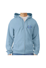 Gildan STONE BLUE Embroidered Power M Full Zip Hoodie