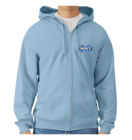 Gildan STONE BLUE Embroidered Power M Full Zip Hoodie