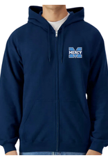 Gildan NAVY EMBROIDERED POWER M FULL ZIP HOODIE