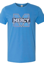Gilden Softstyle Blue Distressed Power M Tshirt