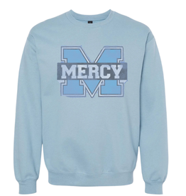 Gildan Stone Blue DISTRESSED POWER M crewneck