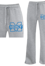 Pennant Gray Flare Sweatpants with Light Blue Power M