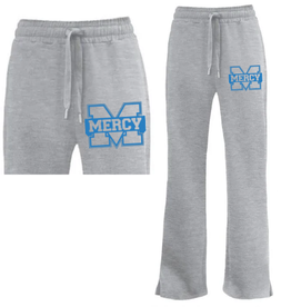 Pennant Grey Flare Sweatpants with Light Blue Power M