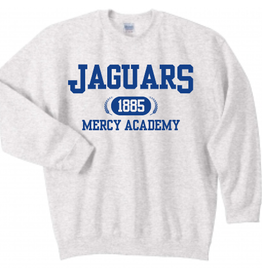 Gildan Light Gray Crewneck "JAGUARS" 1885 in Navy