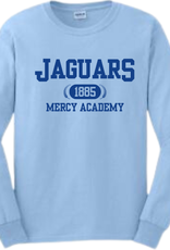 Gildan Light Blue Longsleeve Tee "JAGUARS" 1885 in Navy