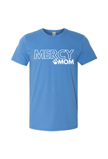 Gildan Blue tee MERCY MOM and paw print in white
