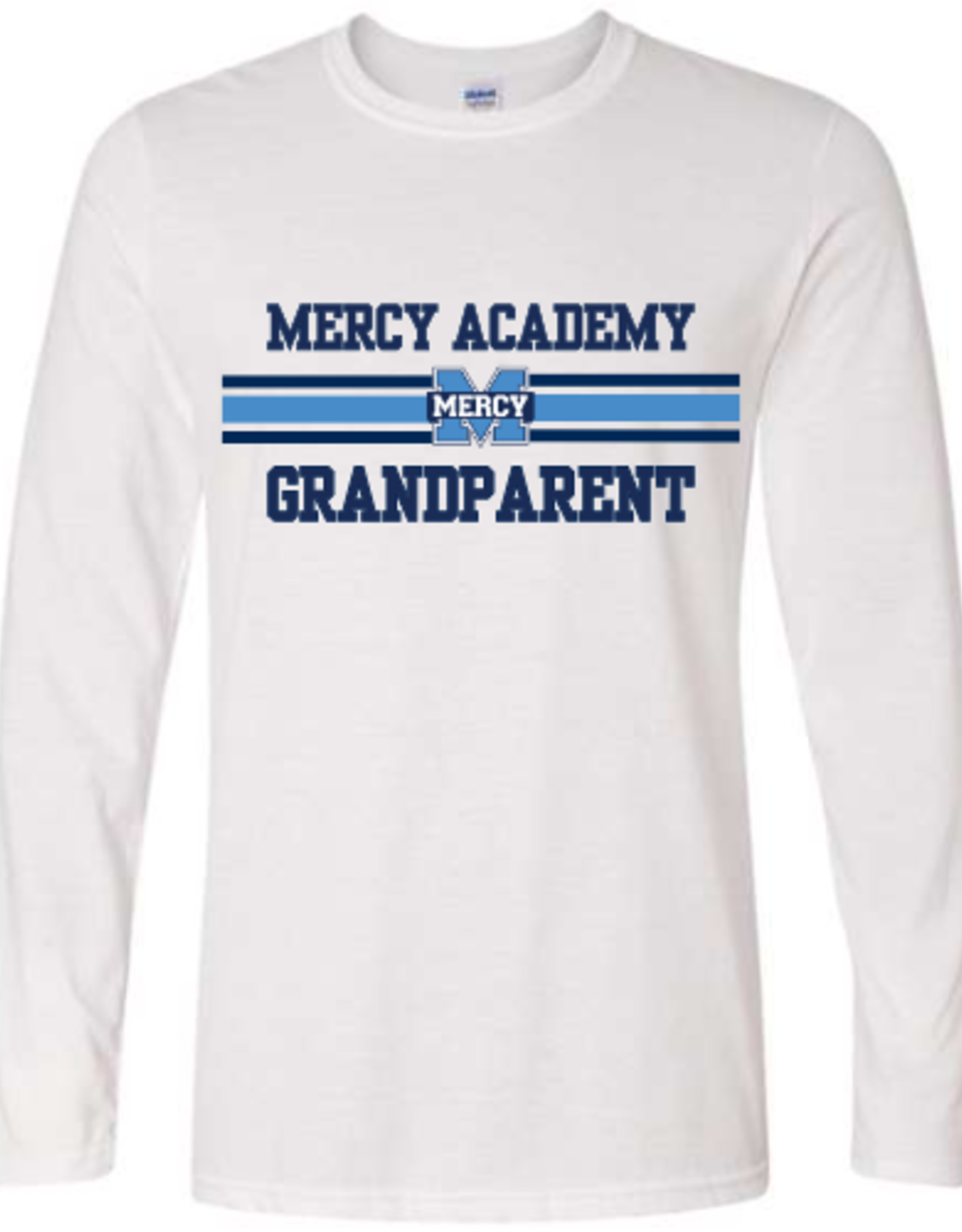 Gildan White Longsleeve MERCY GRANDPARENT Stripe Power M