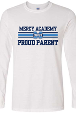 Gildan White Longsleeve MERCY PROUD PARENT Power M Stripe