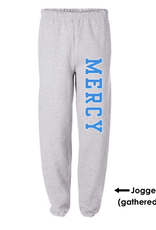 JERZEES Gray CLASIC JOGGERS MERCY down the leg in Blue