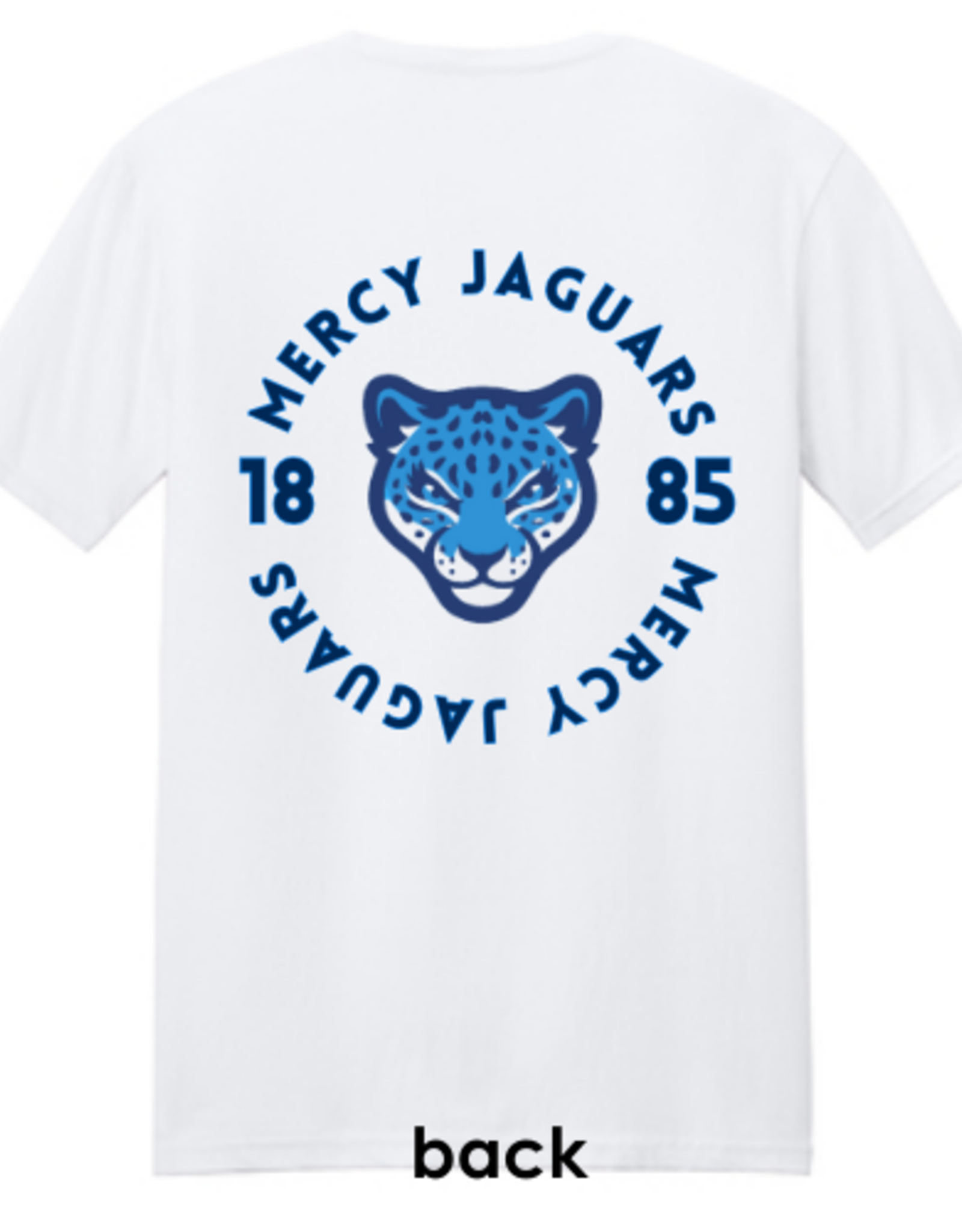 Gildan Mercy Jaguars 1885 Front/Back Tee w/Jaguar Head