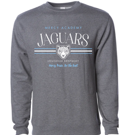 Independent Dark Grey Crewneck with Mercy Academy Jaguars "Mercy Pride, Be the Best"