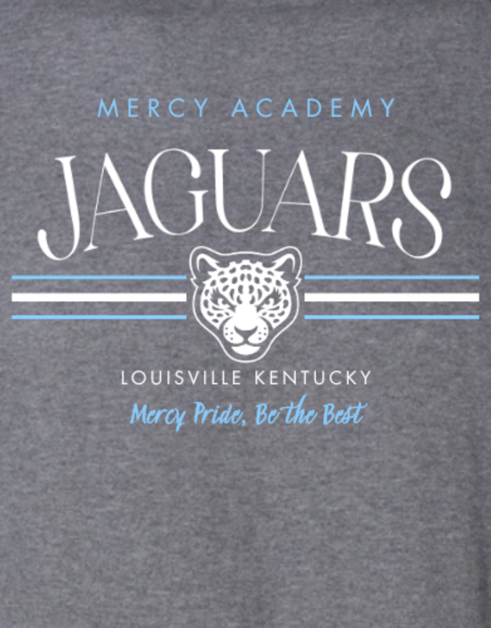 Independent Dark Grey Crewneck with Mercy Academy Jaguars "Mercy Pride, Be the Best"