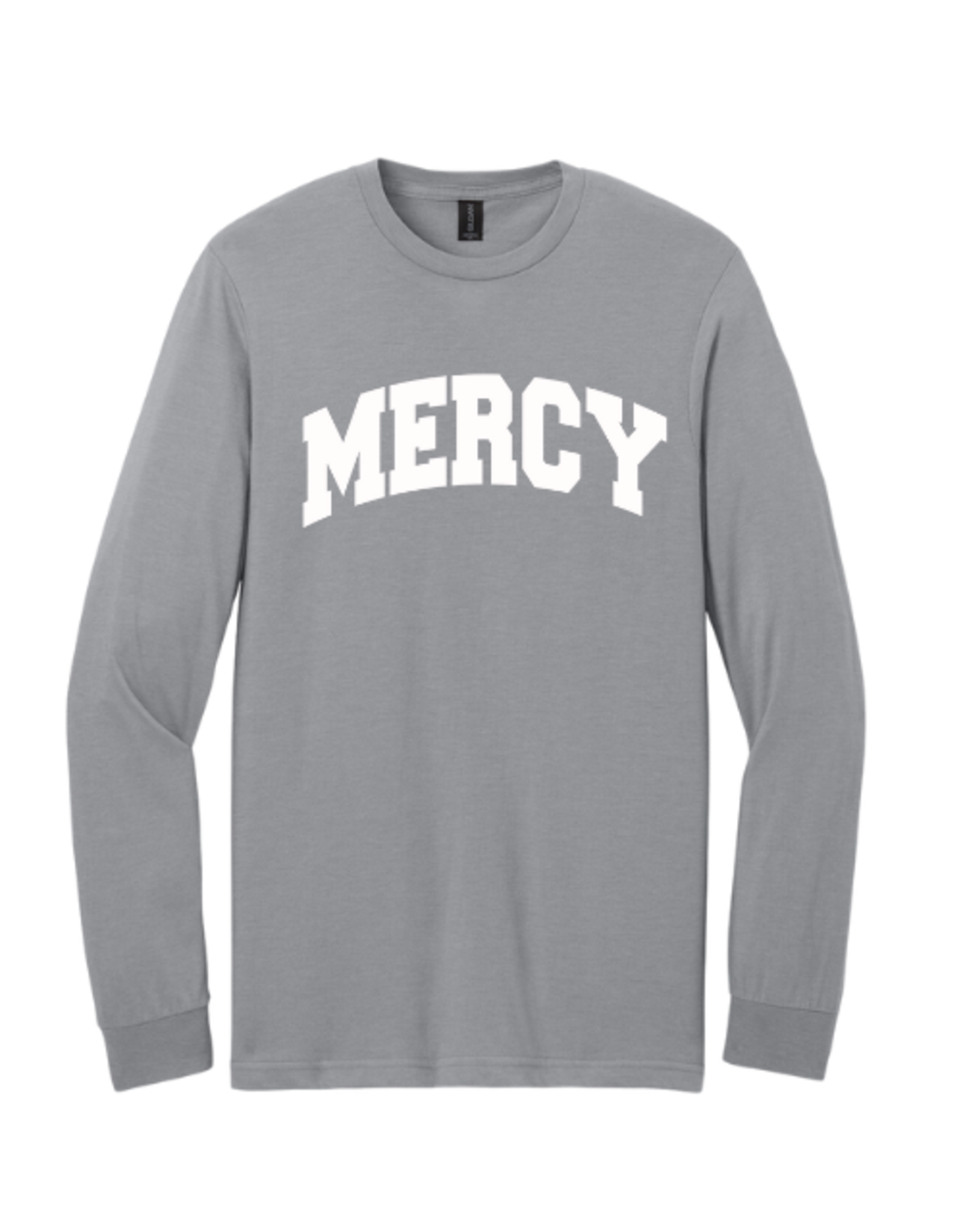 Gildan GRAY Long Sleeve "MERCY" Arched Tee