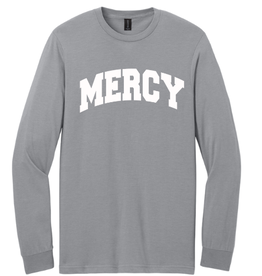 Gildan GRAY Long Sleeve "MERCY" Arched Tee