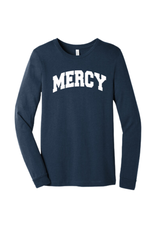 BELLA + CANVAS NAVY Long Sleeve "MERCY" Arched Tee