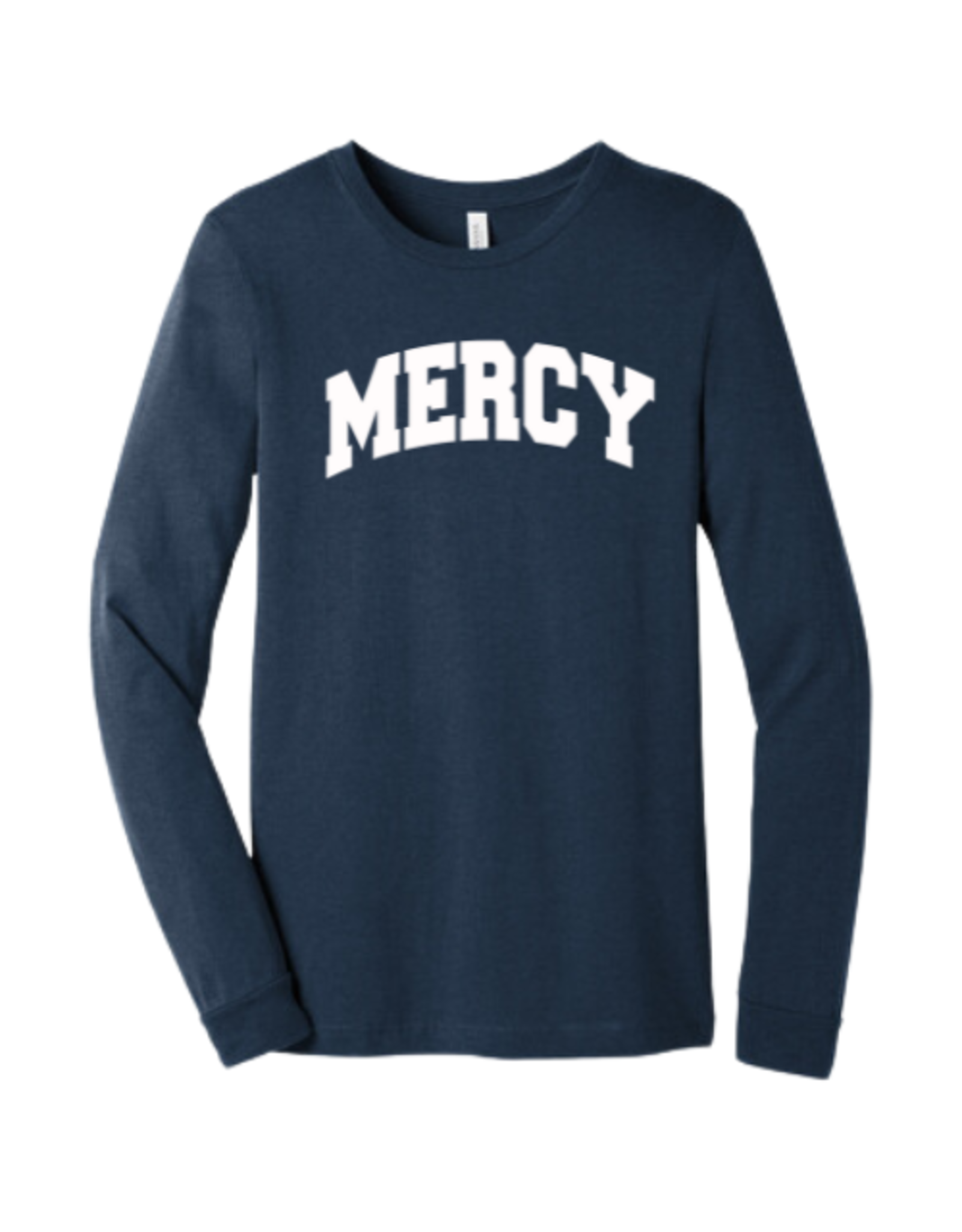 BELLA + CANVAS NAVY Long Sleeve "MERCY" Arched Tee