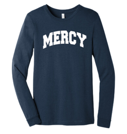 BELLA + CANVAS NAVY Long Sleeve "MERCY" Arched Tee
