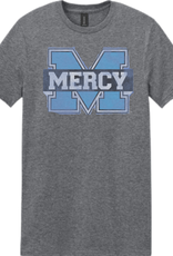 Gildan Heathered Charcoal Gray Distressed Power M Tee