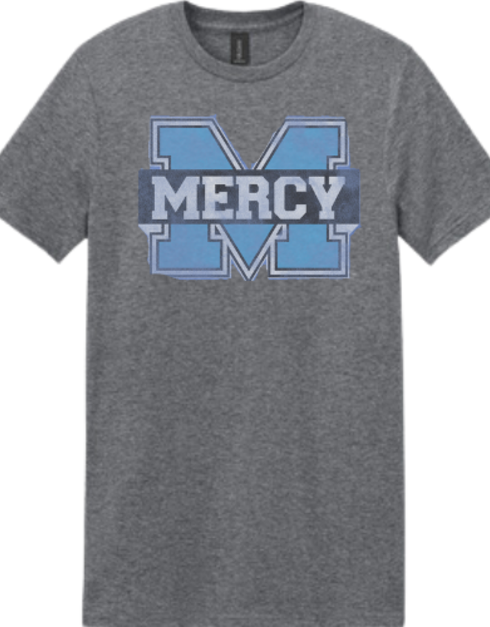 Gildan Heathered Charcoal Gray Distressed Power M Tee