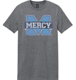 Gildan Heathered Charcoal Gray Distressed Power M Tee