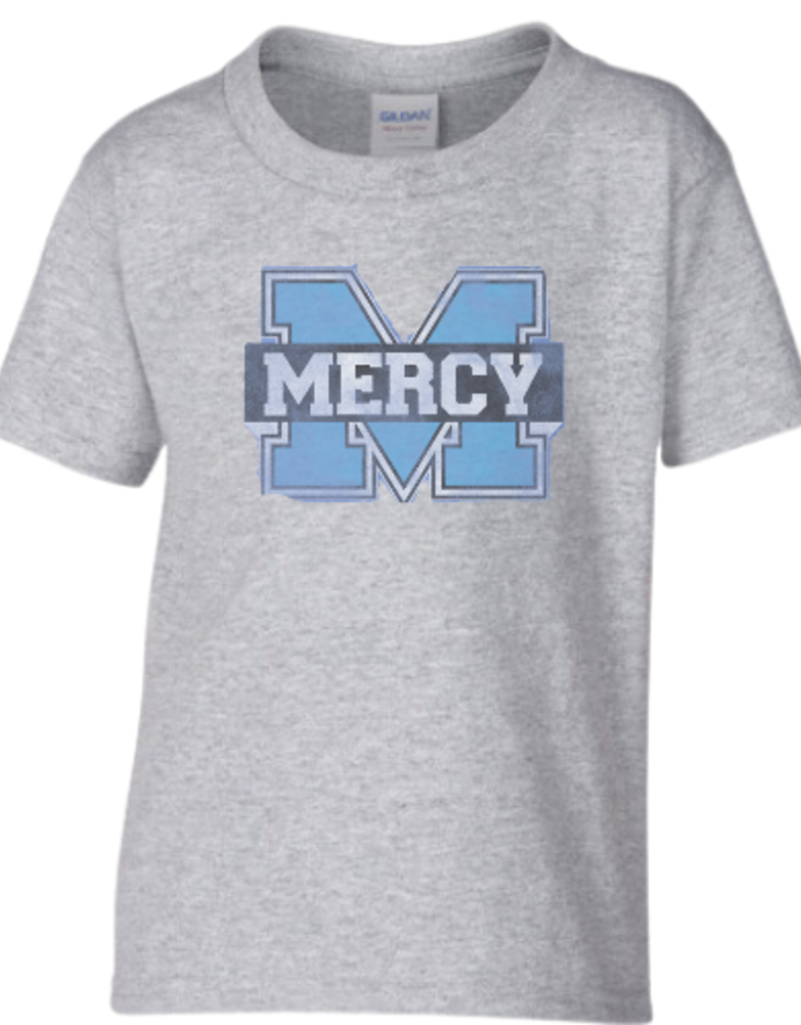 Gildan Youth Distressed Power M Tee Light Gray