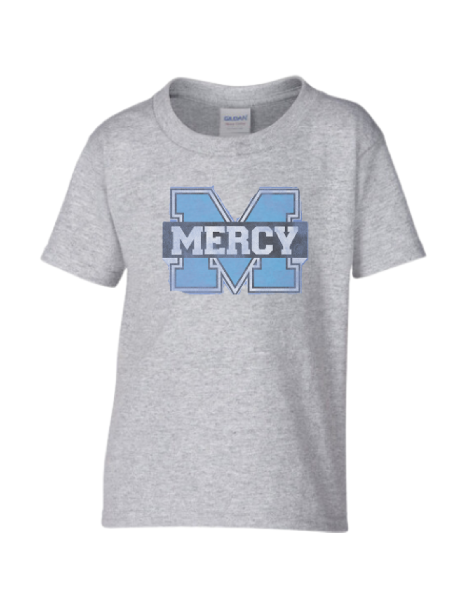 Gildan Youth Distressed Power M Tee Light Gray