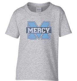 Gildan Youth Distressed Power M Tee Light Gray