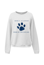 Pennant WHITE Mercy home of The Jaguars Paw Print Corded Crew