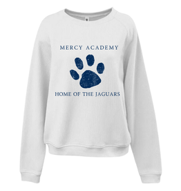 Pennant WHITE Mercy home of The Jaguars Paw Print Corded Crew