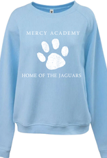 Pennant Lt BLUE Mercy home of The Jaguars Paw Print Corded Crew