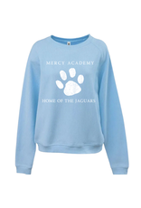 Pennant Lt BLUE Mercy home of The Jaguars Paw Print Corded Crew