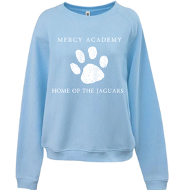 Pennant Lt BLUE Mercy home of The Jaguars Paw Print Corded Crew