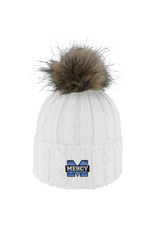 LOGOFIT Power M Embroidered Knit Cuff Hat with Faux Pom
