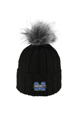 LOGOFIT Power M Embroidered Knit Cuff Hat with Faux Pom