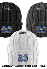 LOGOFIT Power M Embroidered Chunky Cableknit Cuff Hat