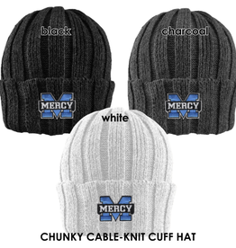 LOGOFIT Power M Embroidered Chunky Cableknit Cuff Hat