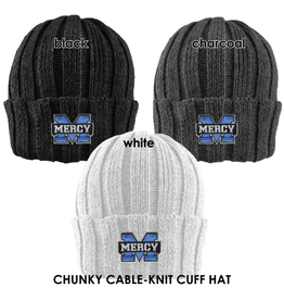 LOGOFIT Power M Embroidered Chunky Cableknit Cuff Hat