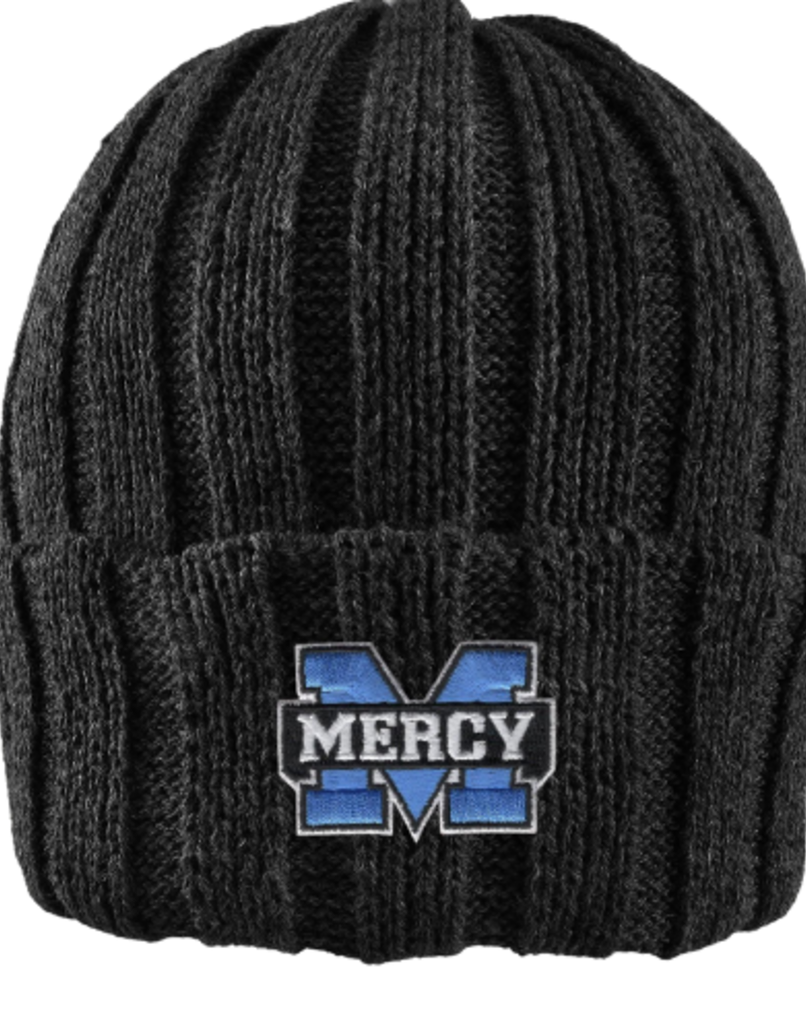 LOGOFIT Power M Embroidered Chunky Cableknit Cuff Hat